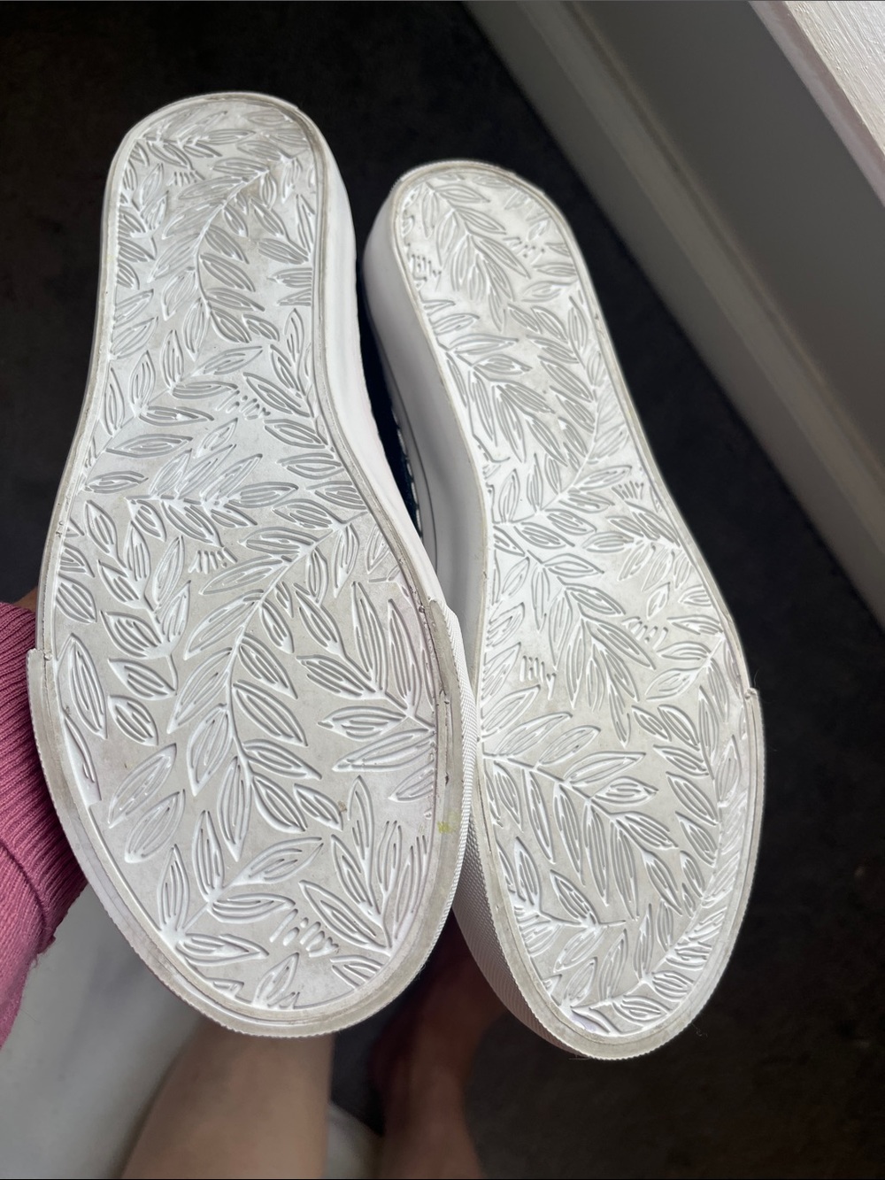 Lilly Pulitzer Black Velvet Ribbon Lace Sneakers with Gold Eyelets, 7.5 - Picture 4 of 6